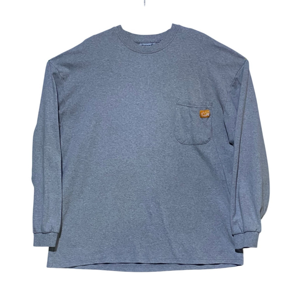 Titicaca Men's Heavyweight Work Shirt Long Sleeve with Pocket Gray 2XL